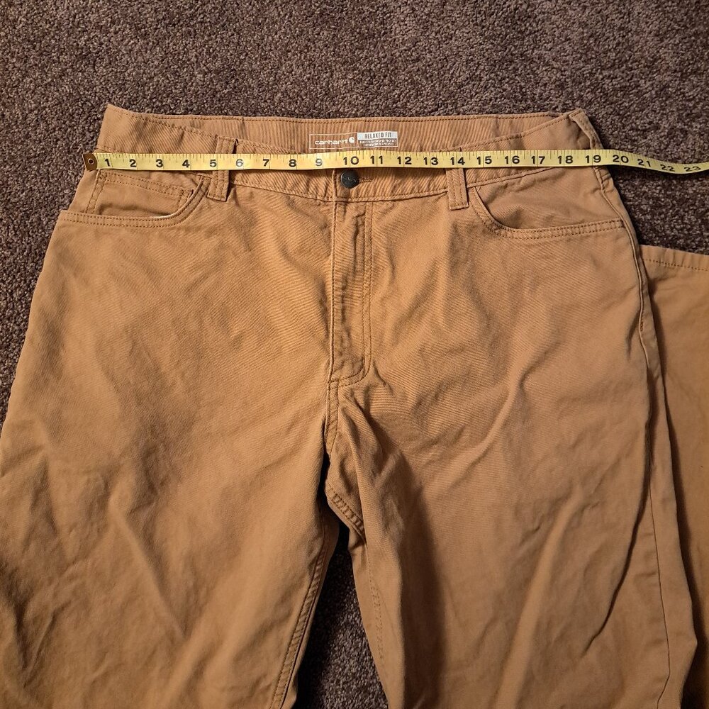 Carhartt Carpenter Canvas Work Pants Relaxed Fit Khaki Men's Size 38x36 - Picture 5 of 6